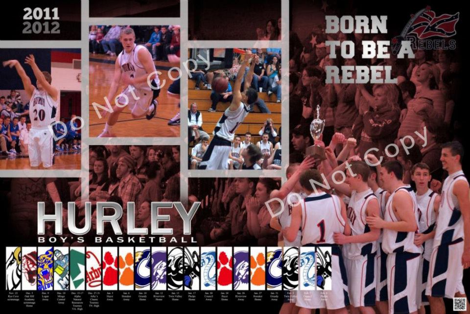 Hurley Rebels basketball season poster